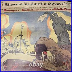 Lyoner Feininger Poster Karikaturen Comics 1981 Chicago Tribune Rare Hamburg Lyoner Feininger Poster Karikaturen Comics 1981 Chicago Tribune Rare Hamburg