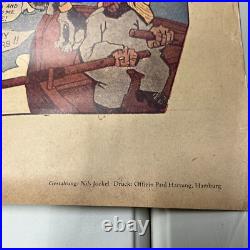 Lyoner Feininger Poster Karikaturen Comics 1981 Chicago Tribune Rare Hamburg Lyoner Feininger Poster Karikaturen Comics 1981 Chicago Tribune Rare Hamburg