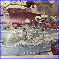 Lyoner Feininger Poster Karikaturen Comics 1981 Chicago Tribune Rare Hamburg Lyoner Feininger Poster Karikaturen Comics 1981 Chicago Tribune Rare Hamburg