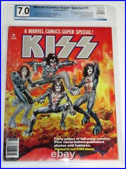 MARVEL SUPER SPECIAL #1 KISS WithPOSTER GENE BLOOD INK PGX GRADED 7.0 FREE CGC BAG