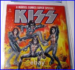 MARVEL SUPER SPECIAL #1 KISS WithPOSTER GENE BLOOD INK PGX GRADED 7.5 + CGC BAG