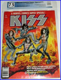 MARVEL SUPER SPECIAL #1 KISS WithPOSTER GENE BLOOD INK PGX GRADED 7.5 + FR CGC BAG