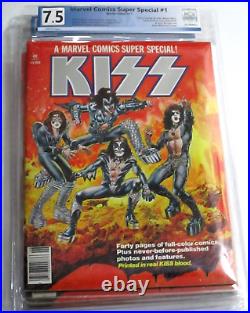 MARVEL SUPER SPECIAL #1 KISS WithPOSTER GENE BLOOD INK PGX GRADED 7.5 FREE CGC BAG