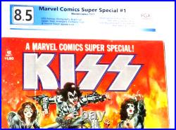 MARVEL SUPER SPECIAL #1 KISS WithPOSTER GENE BLOOD INK PGX GRADED 8.5 FREE CGC BAG