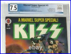 MARVEL SUPER SPECIAL #5 KISS WithPOSTER GENE ACE PAUL PGX GRADED 7.5 FREE CGC BAG
