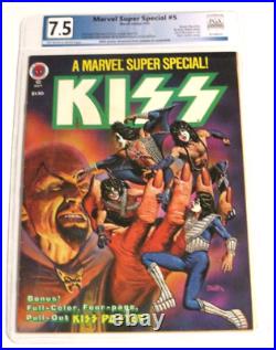 MARVEL SUPER SPECIAL #5 KISS WithPOSTER GENE PAUL ACE PGX GRADED 7.5 FREE CGC BAG