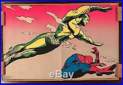 MARVEL THIRD EYE BLACKLIGHT POSTER Sub-Mariner & Spider-Man 1971 Marvelmania