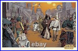 MONDO Poster Exclusive 36x24 Star Wars WE MUST BE CAUTIOUS Tatooine