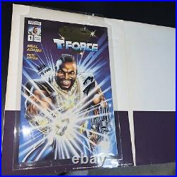 MR T AND THE T-FORCE 1 NM RARE GOLD FOIL EDITION SIGNED BY MR T? With MOVIE POSTER