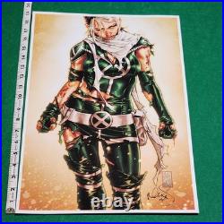 Mark Brooks Rogue X-Men Marvel Signed Art Print 19x13 Battle Damage Pinup