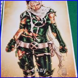 Mark Brooks Rogue X-Men Marvel Signed Art Print 19x13 Battle Damage Pinup