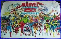 Marvel 25th Anniversary Poster 1986 Poster Gammil\Rubenstien Signed By Stan Lee