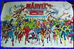 Marvel 25th Anniversary Poster 1986 Poster Gammil\Rubenstien Signed By Stan Lee
