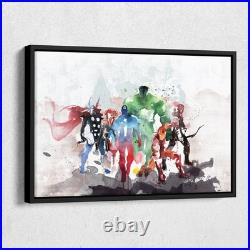 Marvel Avengers Watercolor Poster Wall Art Superhero Canvas Decor