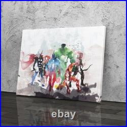 Marvel Avengers Watercolor Poster Wall Art Superhero Canvas Decor
