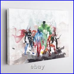 Marvel Avengers Watercolor Poster Wall Art Superhero Canvas Decor