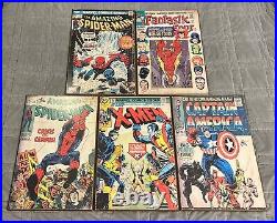 Marvel Comic Book Cover Wall Art 19x13 X-Men, Spider-Man, & More Lot Of 5