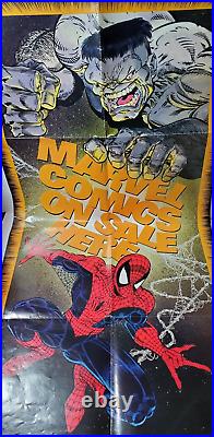 Marvel Comics On Sale Here 48 x 24 Store Poster Spider-Man & Gray Hulk (1990)