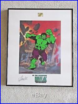 Marvel Comics THE INCREDIBLE HULK Framed Lithograph Signed withCOA Stan Lee 1999