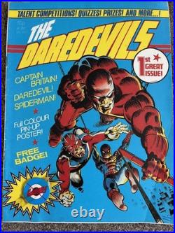 Marvel Comics UK, The Daredevils #1, 1981, with Badge & Poster, VGC, Rare & Complete