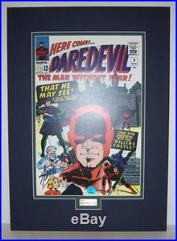 Marvel DAREDEVIL #9 cover print signed by STAN LEE. Matted, COA hologram
