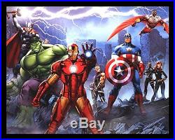 Marvel Defenders Signed by Stan Lee on Fine Art Paper Framed