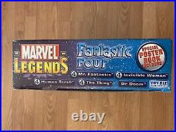 Marvel Legends Fantastic Four 4 5 Figures & Poster Book (ToyBiz, 2004) NIB