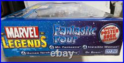 Marvel Legends Fantastic Four 4 Box set & Poster Book ToyBiz Dr. Doom 2004