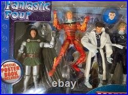 Marvel Legends Fantastic Four 4 Box set & Poster Book ToyBiz Dr. Doom 2004