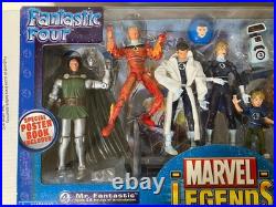 Marvel Legends Fantastic Four 4 Box set & Poster Book ToyBiz Dr. Doom 2004
