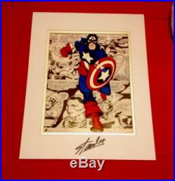 Marvel Stan Lee Signed Professionally Matted And Painted Art On Comic Print