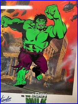 Marvel THE INCREDIBLE HULK Art Lithograph Print Signed Stan Lee Limited Ed. COA