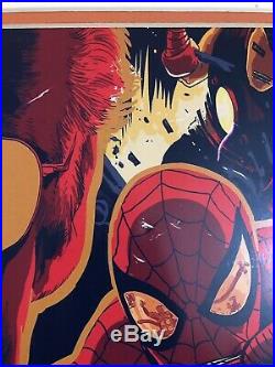 Marvel The Avengers Spiderman 16 1/2 x 13 1/2 Poster Signed By Stan Lee WithCOA