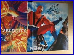 Marvelocity Book B&n Exc Poster Signed Alex Ross Chip Kidd Geoff Spear Nycc 2018