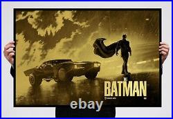 Matt Ferguson BATMAN GOLD FOIL Poster Mondo DC Comics Robert Pattinson Batmobile