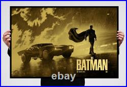 Matt Ferguson BATMAN GOLD FOIL Poster Mondo DC Comics Robert Pattinson Batmobile Matt Ferguson BATMAN GOLD FOIL Poster Mondo DC Comics Robert Pattinson Batmobile