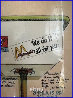 McDonald's Fast Food Poster Print By Peter 1978 SIGNED! Toilet Bowl Stall Humor