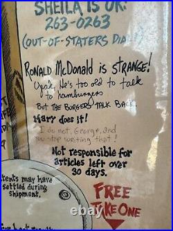 McDonald's Fast Food Poster Print By Peter 1978 SIGNED! Toilet Bowl Stall Humor