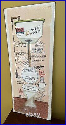 McDonald's Fast Food Poster Print By Peter 1978 SIGNED! Toilet Bowl Stall Humor