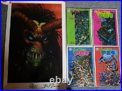 Melting Pot #1-4 & Signed Poster Kevin Eastman Simon Bisley Eric Talbot