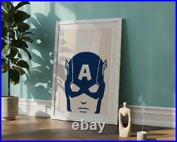 Minimalist Superhero Poster Set of 6 Wall Art Print Decor Modern Comic Book