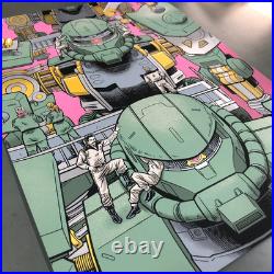 Mobile Suit Gundam Zaku II Assembly Line by Robert Wilson IV Screen Print Poster