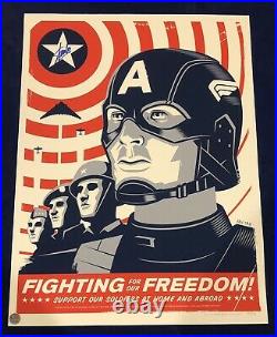 Mondo Captain America The 1st Avenger Color Print Signed by Stan Lee w COA Rare