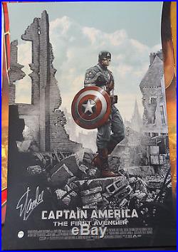 Mondo Marvel Captain America First Avenger AP Print Rory Kurtz Stan Lee Signed