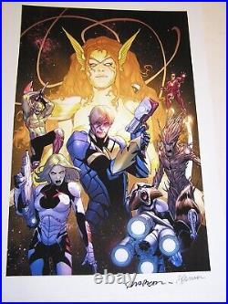 NEW Guardians of the Galaxy poster SIGNED Justin Ponsor & Sara Pichelli NYCC