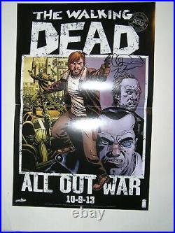 NEW Walking Dead 115 All Out War Poster SIGNED by Kirkman & Adlard NYCC 2013