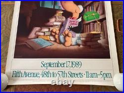 New York is Book Country 1989 Poster Designed by Berke Breathed 29.5 x 20 Rare