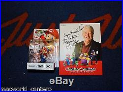 Nintendo Mario Amiibo Autographed Charles Martinet & Poster Set