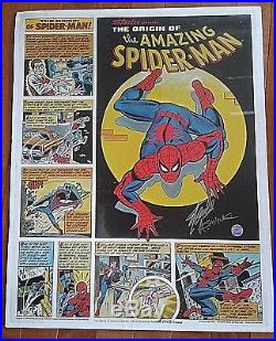 Origin Of Spider-man 1980 Coca Cola Signed Poster By Stan Lee & Artist A Saviuk