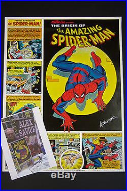 Origin of Amazing Spider-Man Coca-Cola poster signed by artist ALEX SAVIUK